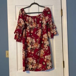 XHILIRATION womens off the shoulder dress; size medium